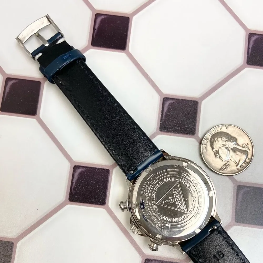Vintage 1995 GUESS Waterpro Men’s Unisex Chronograph Watch with Original Case